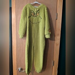 Dr. Seuss Grinch Green Fleece Kids One-Piece